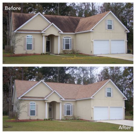 Roof cleaning before after min